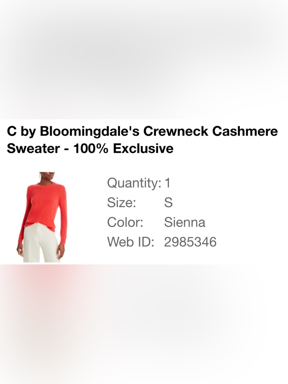 NEW C by Bloomingdale’s 100% Cashmere Crewneck Sweater Pink Size Small - Picture 4 of 4